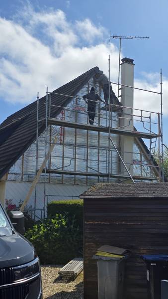 Entreprise de couverture pour la rénovation d'un essentage en ardoise à Barentin 76