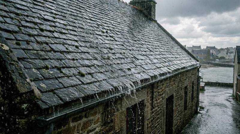 Une toiture fragilisée par la chaleur résiste moins bien aux pluies intenses de fin d'été.